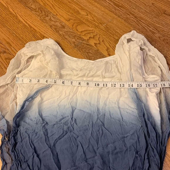 GIUSY Made in Italy Silk Ombre Blouse - Blue & White - Size S - Picture 8 of 8